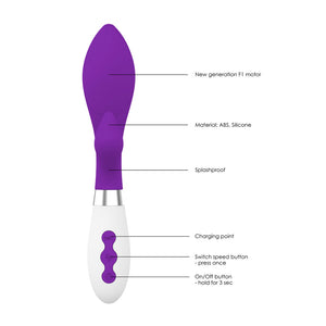 Achelois Rechargeable Vibrator Purple-Katys Boutique