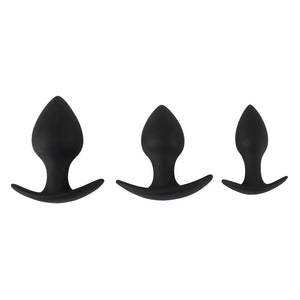 Black Velvet Silicone Three Piece Anal Training Set-Katys Boutique