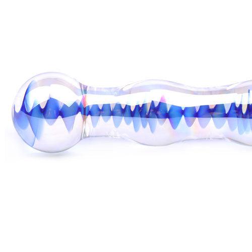 Blue Wavy Glass Dildo-Katys Boutique