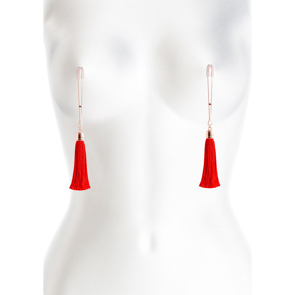 Bound Nipple Clamps Red Tassel-Katys Boutique