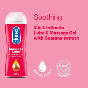 Durex Massage Lube Guarana Stimulating 200ml-Katys Boutique