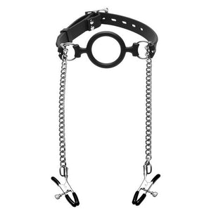 Mutiny Silicone O Ring Gag Plus Nipple Clamps-Katys Boutique