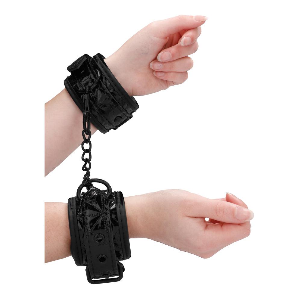 Ouch Luxury Black Hand Cuffs-Katys Boutique