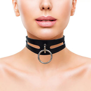 Rouge Garments Leather Fashion Bondage Collar Black-Katys Boutique