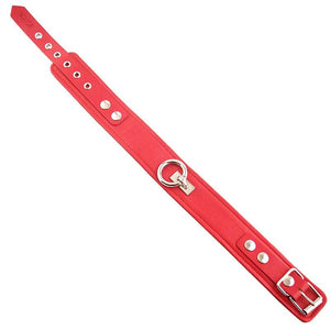 Rouge Garments Plain Red Leather Collar-Katys Boutique