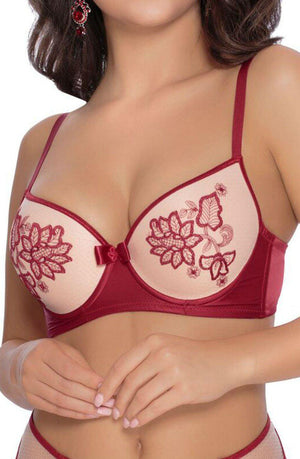 Roza Mehendi Push Up Bra Claret-Katys Boutique