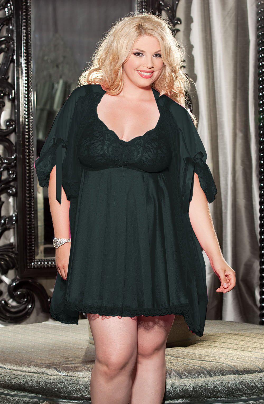 Shirley Of Hollywood X3595 Black 3 Piece Babydoll-Katys Boutique