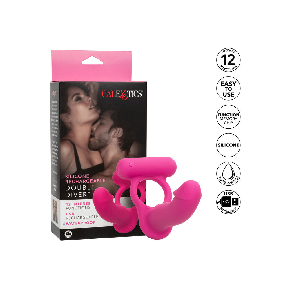 Silicone Rechargeable Double Diver Stimulator-Katys Boutique