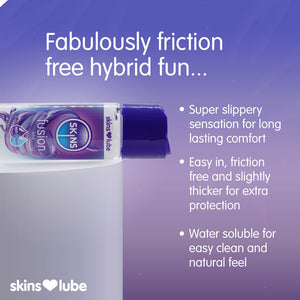 Skins Fusion Hybrid Silicone And Waterbased Lubricant 130ml-Katys Boutique