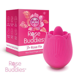 Skins Rose Buddies The Rose Flix Clitoral Massager Pink-Katys Boutique