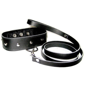 SportSheets Leather Leash And Collar-Katys Boutique