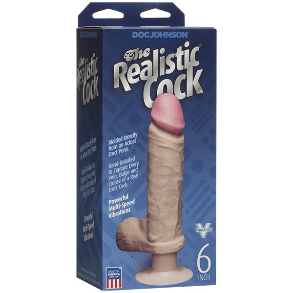 The Realistic Cock 6 Inch Vibrating Dildo Flesh Pink-Katys Boutique