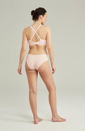 The Second Skin Stretch Mid Rise Waist Brief Blush Pink-Katys Boutique