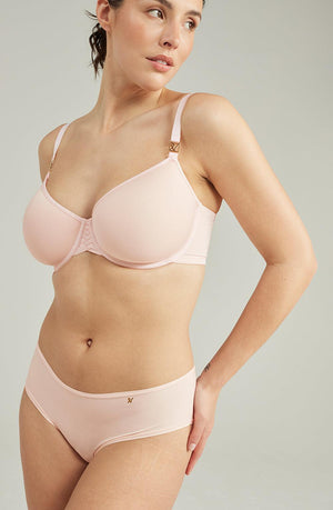 The Second Skin Stretch Mid Rise Waist Brief Blush Pink-Katys Boutique