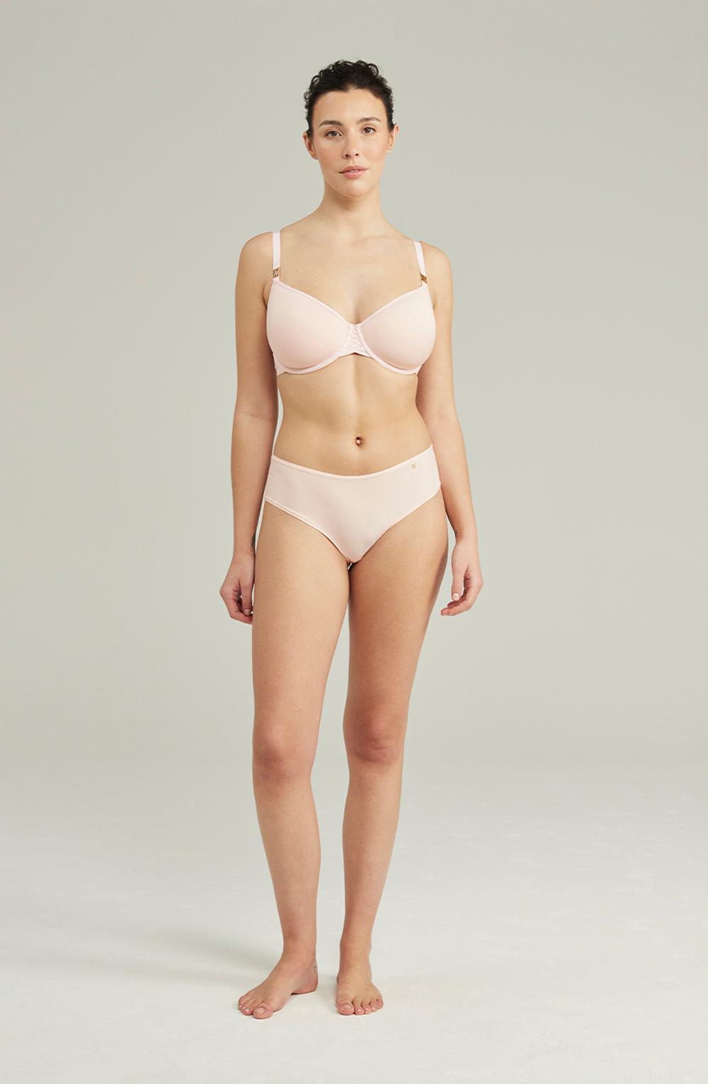 The Second Skin Stretch Mid Rise Waist Brief Blush Pink-Katys Boutique