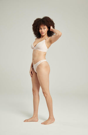 The Sheer Deco Barely There Thong Blush Pink-Katys Boutique