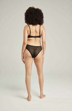 The Sheer Deco High Leg Brief Black-Katys Boutique