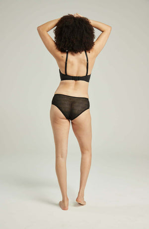 The Sheer Deco Hipster Brief Black-Katys Boutique