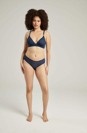 The Sheer Deco Hipster Brief Navy-Katys Boutique