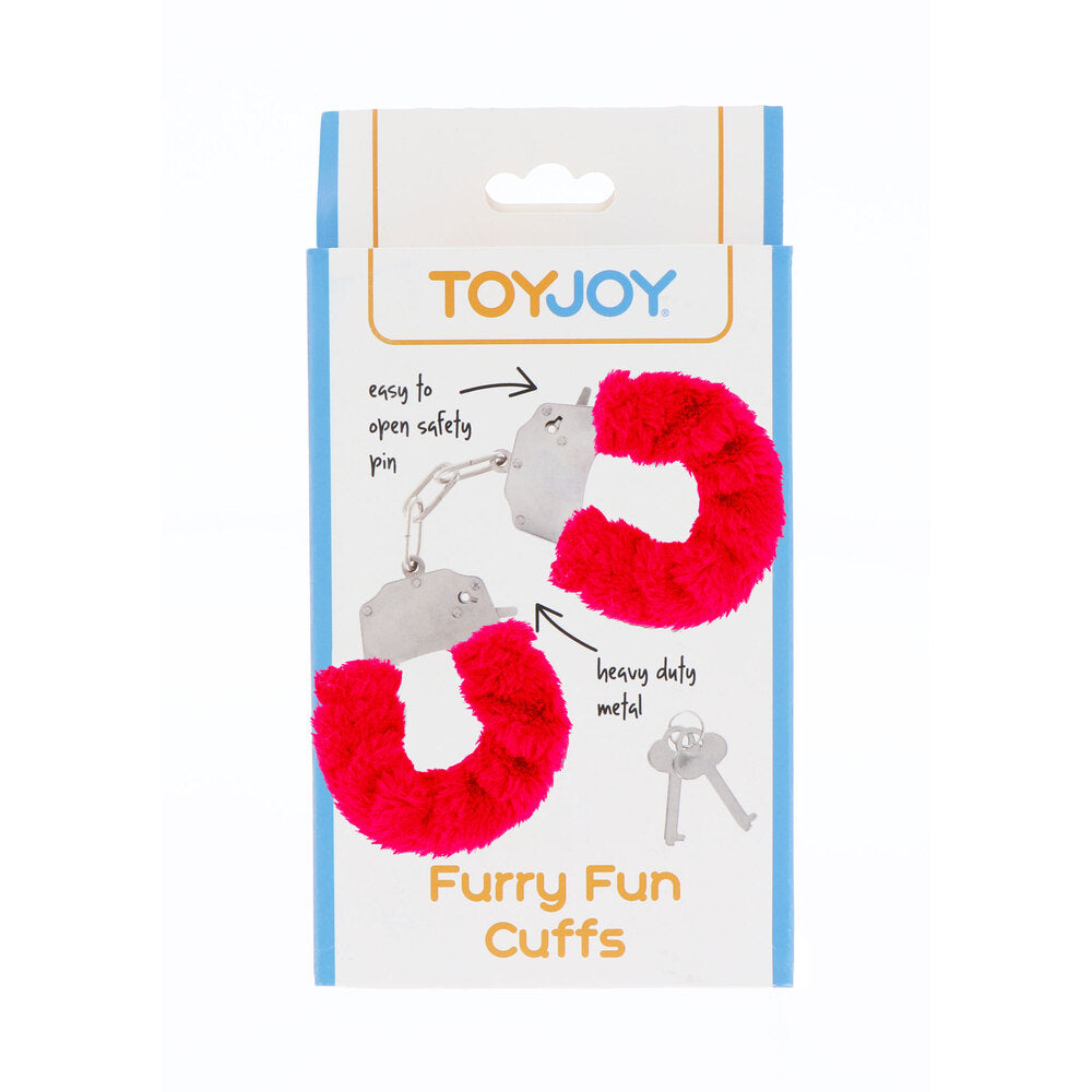 ToyJoy Furry Fun Wrist Cuffs Red-Katys Boutique