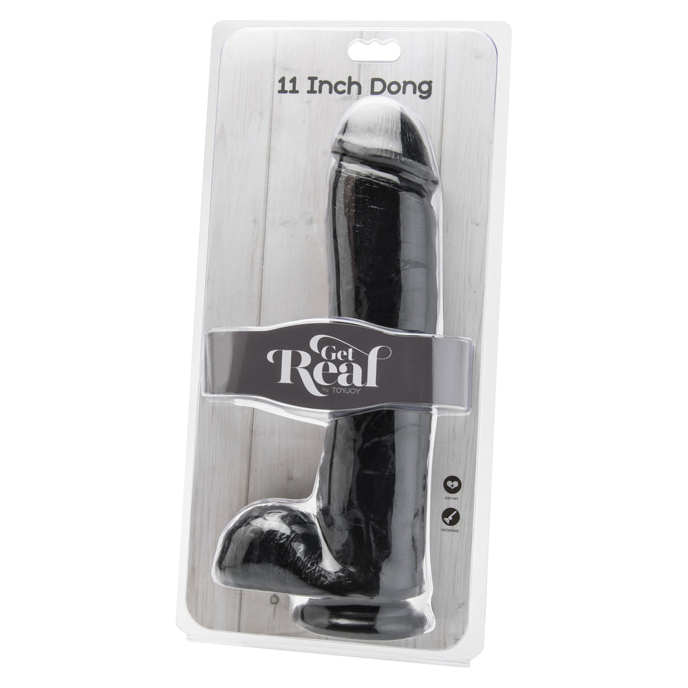 ToyJoy Get Real 11 Inch Dong With Balls Black-Katys Boutique