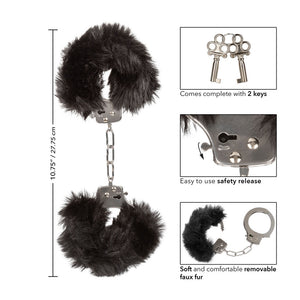 Ultra Fluffy Furry Cuffs Black-Katys Boutique