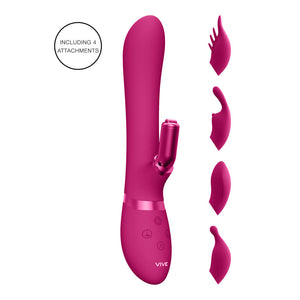 Vive Chou Double Action Interchangeable Rabbit Vibrator Pink-Katys Boutique