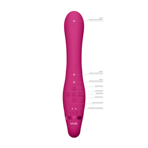 Vive Suki Triple Action Strapless Strap On Vibrator Pink-Katys Boutique