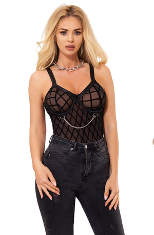 Yesx Yx846 Black Bodysuit-Katys Boutique