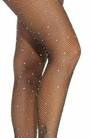 Yesx Yx850 Sparkly Fishnet Black Tights-Katys Boutique