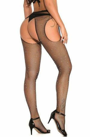 Yesx Yx850 Sparkly Fishnet Black Tights-Katys Boutique