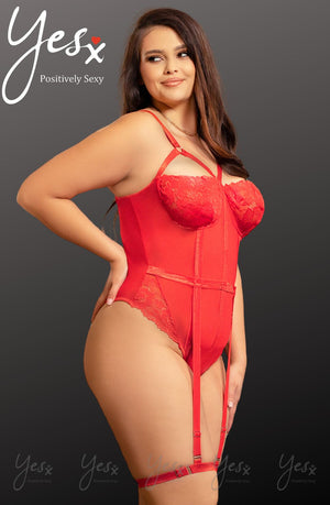 Yesx Yx858Q Red Bodysuit-Katys Boutique