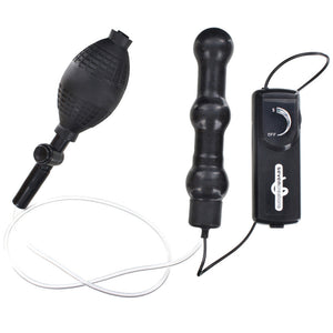 Zepplin Unisex Inflatable Vibrating Anal Wand Black-Katys Boutique