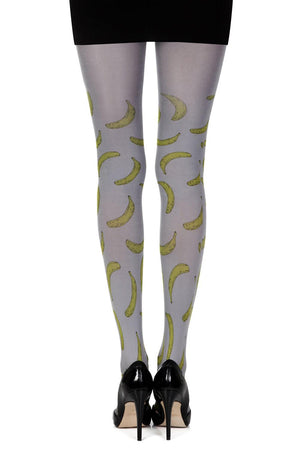 Zohara "Going Bananas" Grey Print Tights-Katys Boutique