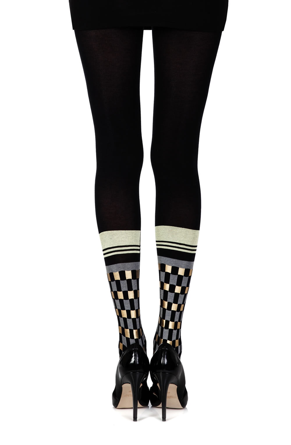 Zohara "Happy Socks" Black Print Tights-Katys Boutique