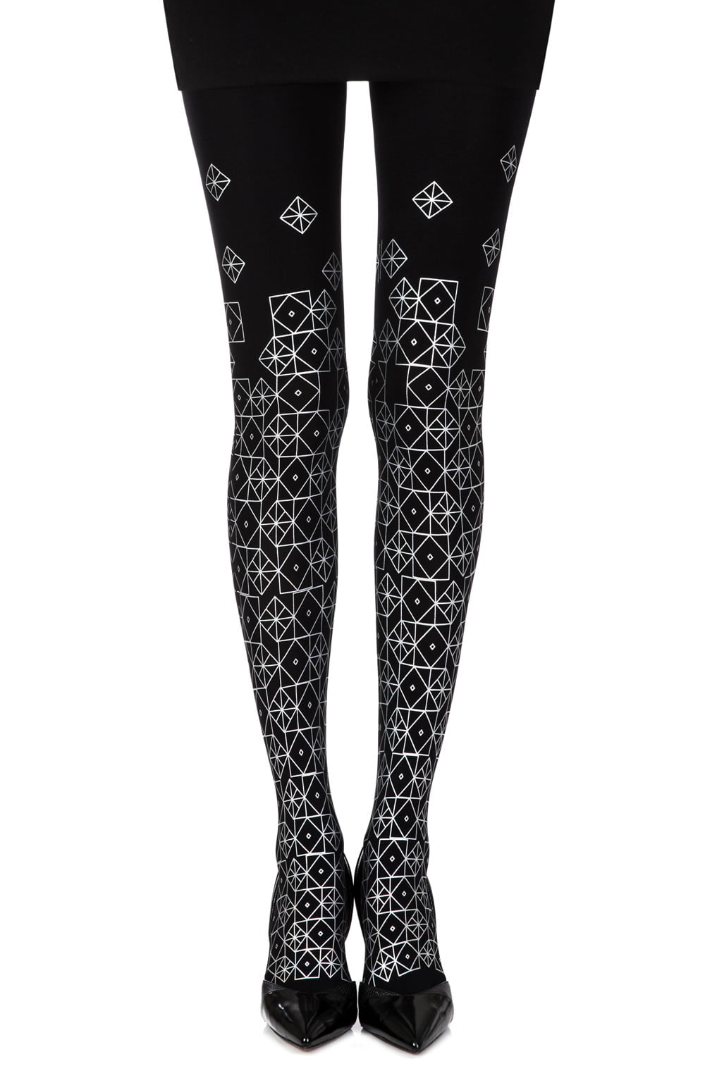 Zohara "Kaleidoscope" Black Print Tights-Katys Boutique