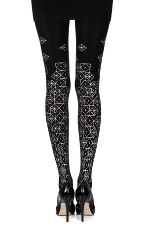 Zohara "Kaleidoscope" Black Print Tights-Katys Boutique