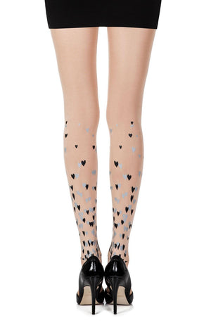 Zohara "Queen Of Hearts" Powder Print Tights-Katys Boutique